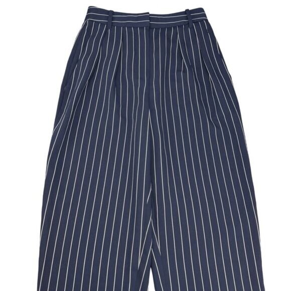 BABATON Aritzia Modesto Pinstripe Tapered Straight Leg Trouser Pant Sz 0 Blue - Picture 5 of 8